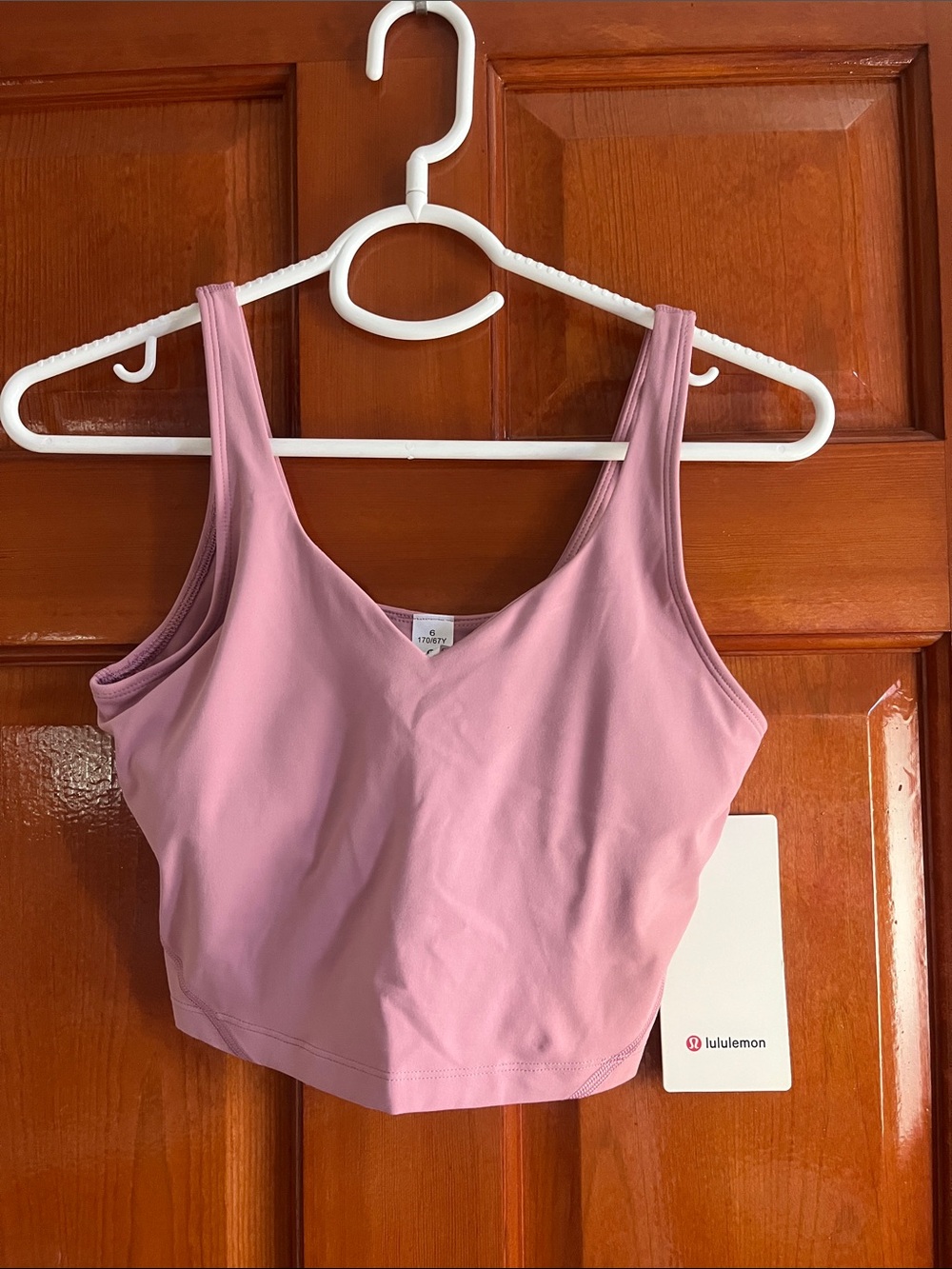 lululemon athletica Rose Dust/Lavender Color Cropped Align Tank - Size 6